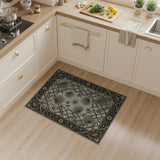 Vintage Trellis Floral Rug with Palm Fronds