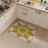 Vintage Yellow Sunflower Medallion Rug