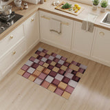 Modern Geometric Cube Rug in Pink Orange