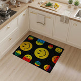 Multi-Color Pixel Smiley Faces Area Rug