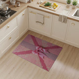 Pink Satin Bow Geometric Tufted Rug