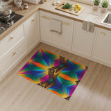 Multi-color and Patterns Vibrant Rainbow Mountain Geometric Rug