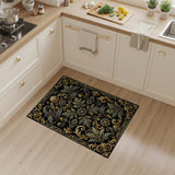 Black Gold Baroque Ornate Area Rug