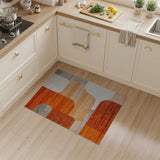 Geometric Modern Bold Orange Abstract Geometric Area Rug