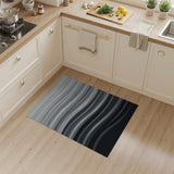 Sweeping Grey Waves Abstract Area Rug