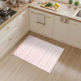 Pink Striped Washable Area Rug