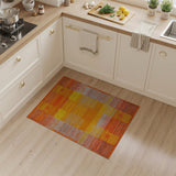 Orange Vibrant Orange Geometric Grid Area Rug
