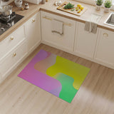 Abstract Area Vibrant Wavy Multi-Color Abstract Area Rug