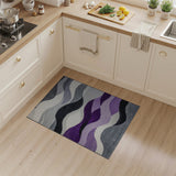 Multi-color and Patterns Layered Abstract Wave Area Rug