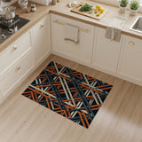 Bold Orange Geometric Crosshatch Area Rug