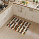 Paw Print Rainbow Striped Kids Rug