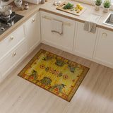 Yellow Southwestern Buffalo Motif Rug