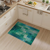 Teal Geometric Patchwork Area Rug