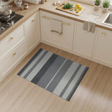 Black White Horizontal Striped Geometric Modern Area Rug