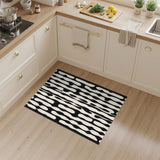 Black and White Black White Abstract Area Rug
