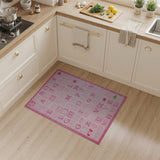 Pink ABC Alphabet Kids Rug with Strawberries