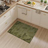Green Sage Green Fern Leaf Area Rug