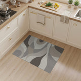 ODIKA Washable Abstract Wave Rug - Modern Neutral Low Pile Area Rug, Non-Slip & Pet Friendly