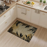 Beige Fern Silhouette Distressed Area Rug