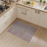 Pink Distressed Pink Plaid Area Rug