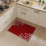 Red Snowflake Papercut Area Rug