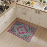 Teal Magenta Southwestern Area Rug