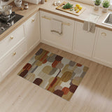Geometric Modern Abstract Area Rug in Warm Multi-Colors