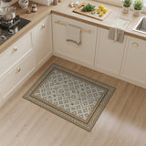 Beige Traditional Persian Area Rug with Ornate Tan Motifs