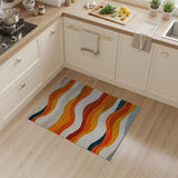 Multi-color and Patterns Wavy Multi-Color Geometric Area Rug