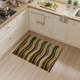Wavy Brown Tan Abstract Abstract Area Area Rug