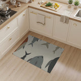 Abstract Striped Fish Coastal Area Rug