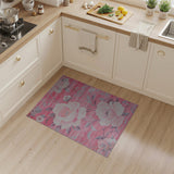 Pink Peony Floral Area Rug