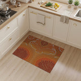 Radiant Orange Floral Medallion Rug