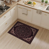 Red Traditional Persian Red Medallion Area Rug