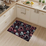 Pink Layered Pink Hearts Geometric Area Rug