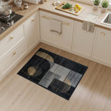 Modern Gold Circle Geometric Area Rug