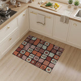 Distressed Vintage Floral Tile Area Rug