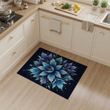 Ethereal Blue Floral Watercolor Area Rug
