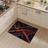 Orange Highway Interchange Geometric Area Rug