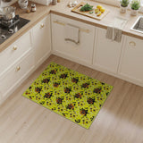 Vivid Yellow Sunflower Floral Area Rug