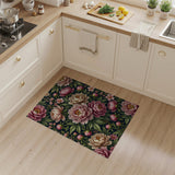 Vintage Blush Peony Floral Pink Area Rug