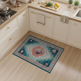 Teal Scallop Shell Coastal Beach Rug