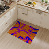 Vibrant Orange Multi-Color Geometric Modern Area Rug