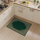 Ornate Emerald Green Border Area Rug