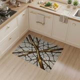 Golden Vein Fractal Area Rug