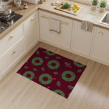 Festive Christmas Wreath Pattern Area Rug