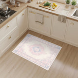Pink Distressed Vintage Medallion Area Rug