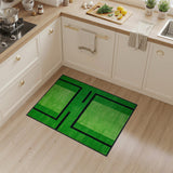 Vibrant Green Black Frame Geometric Area Rug