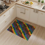 Rainbow Footprint Trail Washable Area Rug
