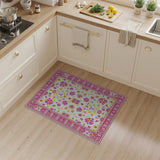 Pink Yellow Floral Vintage Area Rug
